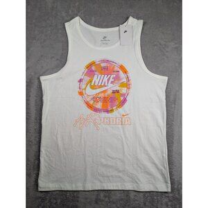 Nike Sportswear Mens Tank Top Large White Graphic Print Streetwear Training